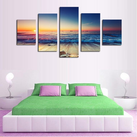 Timeless Sunset Beach 5-Piece Canvas