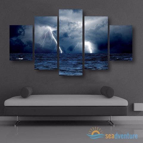 Thunderstorm By the Sea 5-Piece canvas