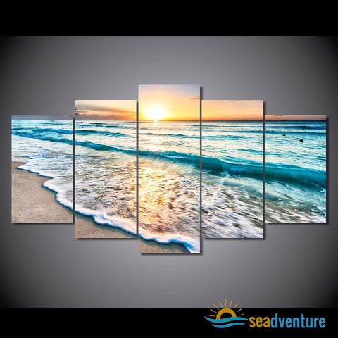 Beach in Cancun Sunrise 5-Piece Canvas