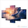 Ocean Waves at Sunset, Thailand 5-Piece Canvas