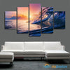 Ocean Waves at Sunset, Thailand 5-Piece Canvas