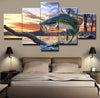 Bass Ass Fishing 5-piece Canvas