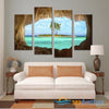 Tranquil Coconut Island 4-Piece Canvas