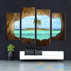 Tranquil Coconut Island 4-Piece Canvas