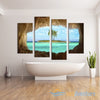 Tranquil Coconut Island 4-Piece Canvas