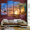 Sunset Wave 4-Piece Canvas