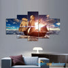 Pirate Ship in Action 5-Piece Canvas