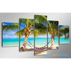 Relaxing Hammock On Tropical Beach 5-Piece Canvas