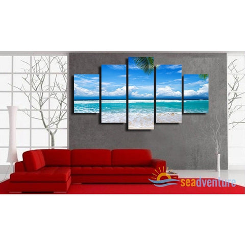 Beautiful Seashore 5-piece Canvas