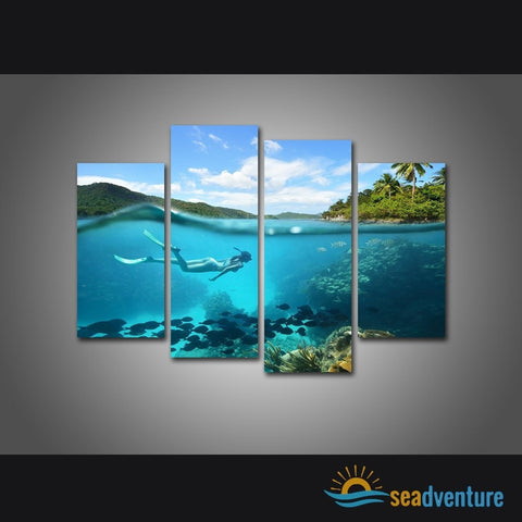 Snorkelling in Indonesia 5-Piece Canvas