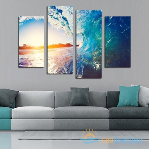 Wave Wash 4-Piece Canvas