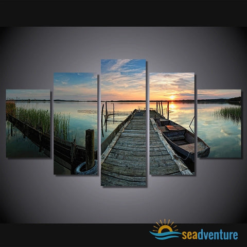 Sunset in Docking 5-Piece Canvas